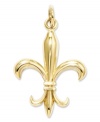 Fashion for the Francophile. This pretty Fleur de Lis charm features a solid, polished design in 14k gold. Chain not included. Approximate length: 1-1/5 inches. Approximate width: 3/5 inch.