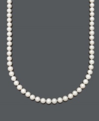 Effortless style that lends a sophisticated look. This beautiful Belle de Mer necklace features AA cultured freshwater pearls (8-9 mm) with a 14k gold clasp. Approximate length: 18 inches.