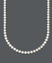 Effortless style that lends a sophisticated look. This beautiful Belle de Mer necklace features AA cultured freshwater pearls (8-9 mm) with a 14k gold clasp. Approximate length: 18 inches. Effortless style that lends a sophisticated look. This beautiful Belle de Mer necklace features AA cultured freshwater pearls (8-9 mm) with a 14k gold clasp. Approximate length: 18 inches.