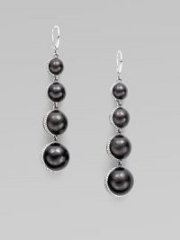 Dark domes of graduated wood set in rhinestone accented links for an elegant look. WoodBrassGlass stonesDrop, about 3Hook backImported Dark domes of graduated wood set in rhinestone accented links for an elegant look. WoodBrassGlass stonesDrop, about 3Hook backImported
