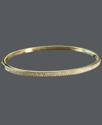 Sweet, stackable sparkle. Trio by Effy Collection's subtly shimmering bangle features dozens of round-cut diamonds (5/8 ct. t.w.) set in 14k gold. Wear this style alone or pair it with other bangles for an ultra-chic layered look. Approximate diameter: 2-3/8 inches. Sweet, stackable sparkle. Trio by Effy Collection's subtly shimmering bangle features dozens of round-cut diamonds (5/8 ct. t.w.) set in 14k gold. Wear this style alone or pair it with other bangles for an ultra-chic layered look. Approximate diameter: 2-3/8 inches.