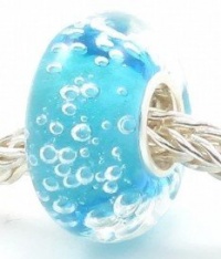 Glass European Turquoise Hawaii Ocean with Bubble Water Park Murano Bead Glass European Turquoise Hawaii Ocean with Bubble Water Park Murano Bead