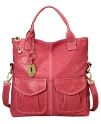 Fossil's convertible purse goes from tote to crossbody and back again, and carries the day in style. Fossil's convertible purse goes from tote to crossbody and back again, and carries the day in style.
