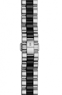 Michele Deco 18 mm Stainless Steel with Black Ceramic Links Bracelet MS18DX235001 Michele Deco 18 mm Stainless Steel with Black Ceramic Links Bracelet MS18DX235001