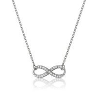 Sterling Silver 18 CZ Infinity Figure 8 Necklace Sterling Silver 18 CZ Infinity Figure 8 Necklace