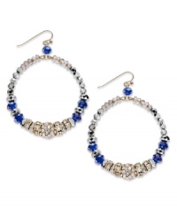 Heat up the night with these fireball earrings from INC International Concepts. They incorporate blue beads, shimmering fireballs and glass and rhinestone rondelles. Crafted in 12k gold-plated mixed metal. Approximate diameter: 2-1/2 inches. Heat up the night with these fireball earrings from INC International Concepts. They incorporate blue beads, shimmering fireballs and glass and rhinestone rondelles. Crafted in 12k gold-plated mixed metal. Approximate diameter: 2-1/2 inches.