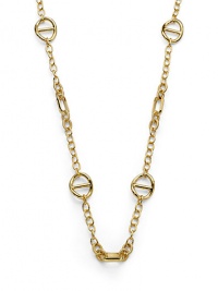 THE LOOKTextured, smooth and anchor-inspired contrast links18k electroplated gold Logo charm Spring clasp THE MEASUREMENTLength, about 43ORIGINMade in Italy THE LOOKTextured, smooth and anchor-inspired contrast links18k electroplated gold Logo charm Spring clasp THE MEASUREMENTLength, about 43ORIGINMade in Italy