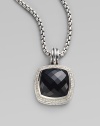 From the Albion Collection. Dazzling black onyx is richly framed in pavé diamonds.Diamonds, 0.48 tcw Black onyx Sterling silver About ½ square Imported Please note: chain sold separately.