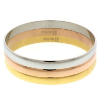 Set Of 3 Stainless Steel High Shine Bangle Bracelet Silver Yellow and Rose Gold Set Of 3 Stainless Steel High Shine Bangle Bracelet Silver Yellow and Rose Gold