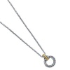 Phillip Gavriel Sterling Silver with 18k Yellow Gold Accents Braided Design Circle Penadant with 17 Wheat Chain