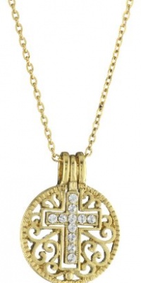 The Vatican Library Collection Gold-Tone Crystal Cross Pendant Necklace