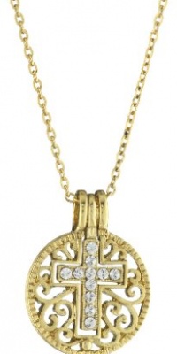 The Vatican Library Collection Gold-Tone Crystal Cross Pendant Necklace The Vatican Library Collection Gold-Tone Crystal Cross Pendant Necklace