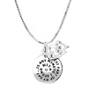 Sterling Silver The Best Part Of My Day Is Any Minute I Spend with U. I Love You Reversible Pendant Necklace with Heart Charm, 18