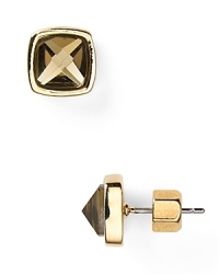 Olive-colored stones are done in gold-plated stud earrings. This pair from MARC BY MARC JACOBS is definitely for the girl who craves simple sparkle for an already embellished look. Olive-colored stones are done in gold-plated stud earrings. This pair from MARC BY MARC JACOBS is definitely for the girl who craves simple sparkle for an already embellished look.