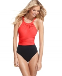 Standout seaside in this graphic colorblocked Magicsuit one-piece swimsuit featuring tummy control for a chic & sleek silhouette! Standout seaside in this graphic colorblocked Magicsuit one-piece swimsuit featuring tummy control for a chic & sleek silhouette!