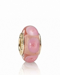 A murano glass charm with a swirled circular pattern adds a colorful artisan touch to your bracelet. Logo-engraved 14K gold trim expresses the PANDORA signature. A murano glass charm with a swirled circular pattern adds a colorful artisan touch to your bracelet. Logo-engraved 14K gold trim expresses the PANDORA signature.