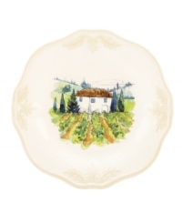Lenox combines the vintage style of Butler's Pantry dinnerware with a quaint Italian landscape in the utterly charming Tuscan Sun accent plates. An elegant classic for casual dining with a raised leaf design and fluted edge in creamy shades of ivory. Lenox combines the vintage style of Butler's Pantry dinnerware with a quaint Italian landscape in the utterly charming Tuscan Sun accent plates. An elegant classic for casual dining with a raised leaf design and fluted edge in creamy shades of ivory.