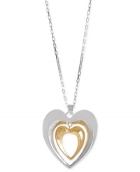Even more to love. Robert Lee Morris' silver-plated necklace features a double heart pendant crafted from silver-tone and gold-tone metal for a stylish look. Approximate length: 32 inches + 3-inch extender. Approximate drop: 2-3/4 inches. Even more to love. Robert Lee Morris' silver-plated necklace features a double heart pendant crafted from silver-tone and gold-tone metal for a stylish look. Approximate length: 32 inches + 3-inch extender. Approximate drop: 2-3/4 inches.