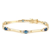 Studio 925 Michelle Montana Sapphire CZ 18k Yellow Gold Vermeil Sterling Silver Bracelet Studio 925 Michelle Montana Sapphire CZ 18k Yellow Gold Vermeil Sterling Silver Bracelet