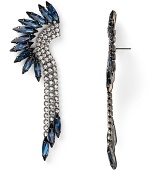 Elizabeth Cole offers an oh-so-cool take on this season's tribal trend with this pair of mohawk earrings. With a plume of colored crystals, the style has major statement appeal.