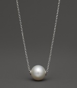 Cultured freshwater pearl necklace in white gold.