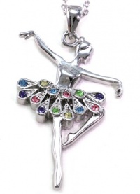 Multicolor Dress Dancing Ballerina Dancer Ballet Dance Pendant Necklace Charm Silver Tone Designer Teens Girls Pink Ballet Dress Jewelry Multicolor Dress Dancing Ballerina Dancer Ballet Dance Pendant Necklace Charm Silver Tone Designer Teens Girls Pink Ballet Dress Jewelry