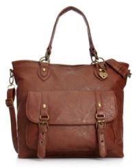 With its day-right design, this vintage-inspired satchel from American Rag is all about free-spirited style with classic appeal. Ultra spacious and pocket-lined, it's poised to tote all your major must-haves. With its day-right design, this vintage-inspired satchel from American Rag is all about free-spirited style with classic appeal. Ultra spacious and pocket-lined, it's poised to tote all your major must-haves.