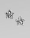 Dazzle in this charming star-shaped style. Argento plated brassGlass stonesSize, about ¼Bolt clutch post backImported 