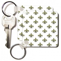 Small gold Fleur de lys design on a white background - Set Of 4 Key Chains Small gold Fleur de lys design on a white background - Set Of 4 Key Chains