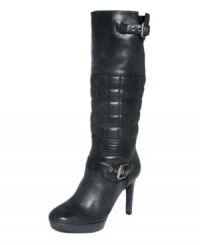 The soft quilted shaft of Rockport's Janae quilted boots makes this sexy pair seem so cozy. Buckled straps adorn the ankle and top of shaft, adding even more detailed style. The soft quilted shaft of Rockport's Janae quilted boots makes this sexy pair seem so cozy. Buckled straps adorn the ankle and top of shaft, adding even more detailed style.