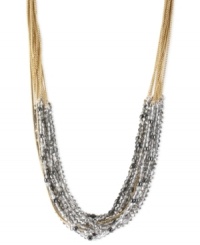 Bold and beautiful, this frontal necklace from Kenneth Cole New York is crafted from gold-tone mixed metal. Silver- and hematite-tone beads make for a stunning display. Approximate length: 16 inches + 3-inch extender. Approximate drop: 3/4 inch. Bold and beautiful, this frontal necklace from Kenneth Cole New York is crafted from gold-tone mixed metal. Silver- and hematite-tone beads make for a stunning display. Approximate length: 16 inches + 3-inch extender. Approximate drop: 3/4 inch.