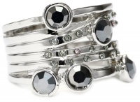 Kenneth Cole New York Modern Edge Pave Stacked Ring, Size 7.5 Kenneth Cole New York Modern Edge Pave Stacked Ring, Size 7.5