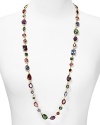 This bright, multi-stone Lauren Ralph Lauren necklace is an instant pop of color to your outfit. Pair this long 32 piece with shorter necklaces for a lovely, layered look.