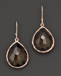 From the Rosé collection, teardrop earrings with smoky quartz. Designed by Ippolita. From the Rosé collection, teardrop earrings with smoky quartz. Designed by Ippolita.