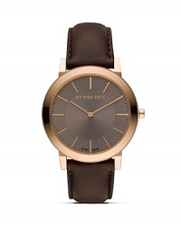 Burberry's rose gold-accented chronograph boasts clean lines mixed with classic British sensibility. Wear it to add a vintage-inspired dash to modern tailoring. Burberry's rose gold-accented chronograph boasts clean lines mixed with classic British sensibility. Wear it to add a vintage-inspired dash to modern tailoring.