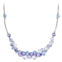 Sterling Silver Multicolor Crystal Necklace Made with Swarovski Elements Sterling Silver Multicolor Crystal Necklace Made with Swarovski Elements