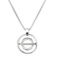 Skagen Silver Tone Mesh Hoop Necklace Skagen Silver Tone Mesh Hoop Necklace
