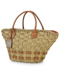 Whether poolside or deskside, this hand woven carryall from Lauren by Ralf Lauren is the ultimate summer accessory. Exquisitely crafted from corn-husk and accented with rich vachetta leather, it pairs perfectly with your work-to-weekend wardrobe. Whether poolside or deskside, this hand woven carryall from Lauren by Ralf Lauren is the ultimate summer accessory. Exquisitely crafted from corn-husk and accented with rich vachetta leather, it pairs perfectly with your work-to-weekend wardrobe.