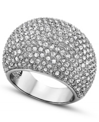 Simply stunning. Swarovski's Stone ring is crafted from rhodium-plated mixed metal and studded with clear pave crystals to glamorous effect. Size 7. Simply stunning. Swarovski's Stone ring is crafted from rhodium-plated mixed metal and studded with clear pave crystals to glamorous effect. Size 7.