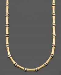 Simple style with a touch of the exotic. This bamboo necklace is crafted in 14k gold and sterling silver over sterling silver. Approximate length: 16 inches. Simple style with a touch of the exotic. This bamboo necklace is crafted in 14k gold and sterling silver over sterling silver. Approximate length: 16 inches.