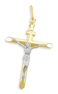 Crucifix Cross Pendant 14k White Yellow Gold Jesus Charm 1.50 inch Crucifix Cross Pendant 14k White Yellow Gold Jesus Charm 1.50 inch