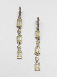 Beautiful, baguette canary crystal stones set in intricately designed, sterling silver in a long and elegant drop design. Canary crystalSterling silverLength, about 2.2Post backImported Beautiful, baguette canary crystal stones set in intricately designed, sterling silver in a long and elegant drop design. Canary crystalSterling silverLength, about 2.2Post backImported