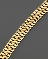 Glittering gold for everyday luxe. This 18k gold infinity-link mesh will add the perfect final touches before you walk out the door. Approximate length: 7-1/2 inches.