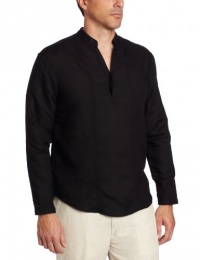Cubavera Men's Long Sleeve Banded Collar Popover With With Pickstitch And Tucking Cubavera Men's Long Sleeve Banded Collar Popover With With Pickstitch And Tucking