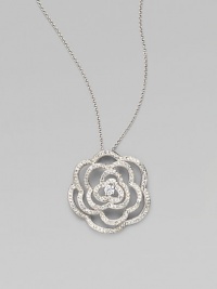 EXCLUSIVELY AT SAKS. The petals of our open flower pendant are paved with dazzling crystals and accented with a center stone of cubic zirconia. Cubic zirconia and crystal Rhodium plated Chain length, about 16 with 2 extender Pendant diameter, about 1½ Lobster clasp Imported EXCLUSIVELY AT SAKS. The petals of our open flower pendant are paved with dazzling crystals and accented with a center stone of cubic zirconia. Cubic zirconia and crystal Rhodium plated Chain length, about 16 with 2 extender Pendant diameter, about 1½ Lobster clasp Imported