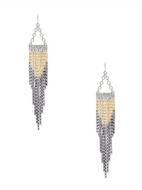 GUESS Black and Gold-Tone Ombre Fringed Earrin, GOLD GUESS Black and Gold-Tone Ombre Fringed Earrin, GOLD