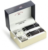 U.S. Polo Assn. Men's US2040 Silver-Tone Bracelet with Two Interchangeable Strap Bands Watch Set U.S. Polo Assn. Men's US2040 Silver-Tone Bracelet with Two Interchangeable Strap Bands Watch Set