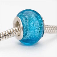 Murano Style Glass Silver Foil Lampwork Bead Fits Pandora Turquoise 14mm (1) Murano Style Glass Silver Foil Lampwork Bead Fits Pandora Turquoise 14mm (1)