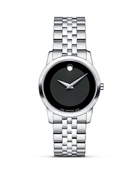 Women's Movado Museum Classic® watch in solid stainless steel with black Museum dial. Women's Movado Museum Classic® watch in solid stainless steel with black Museum dial.