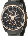 Armitron Men's 20/4739TRTI Black-Ion Plated and Rosegold-Tone Multi-Function Stainless-Steel Bracelet Watch